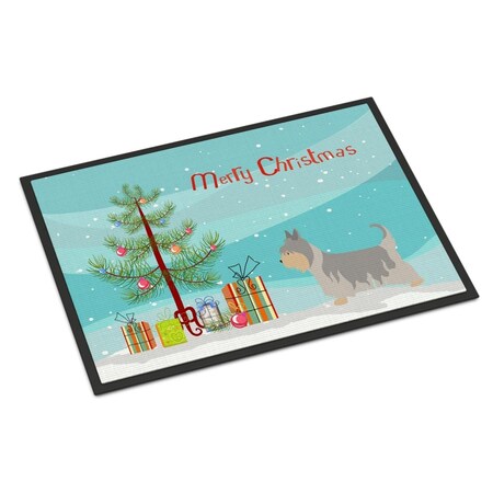 Carolines Treasures Australian Silky Terrier Christmas Indoor or Outdoor Mat - 18 x 27 in. BB8469MAT